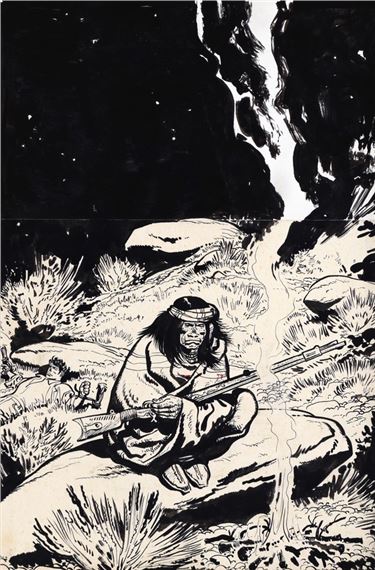 Jerry Spring, illustration à l'encre de Chine pour la - Jijé