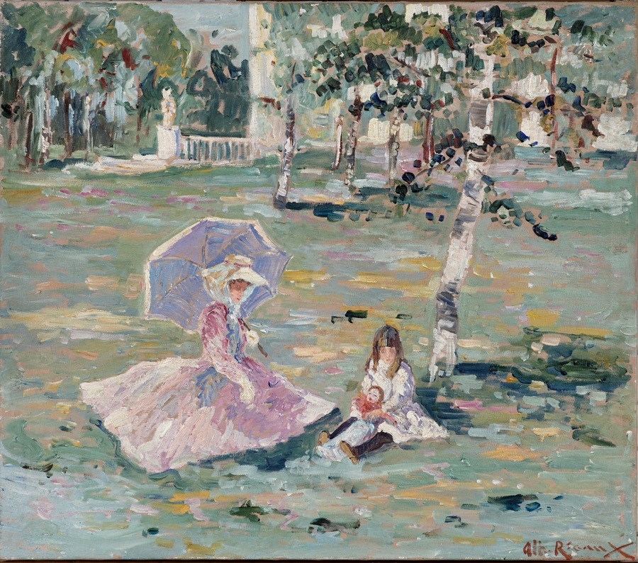 Albert Rigaux | Mère et fille au parc | MutualArt