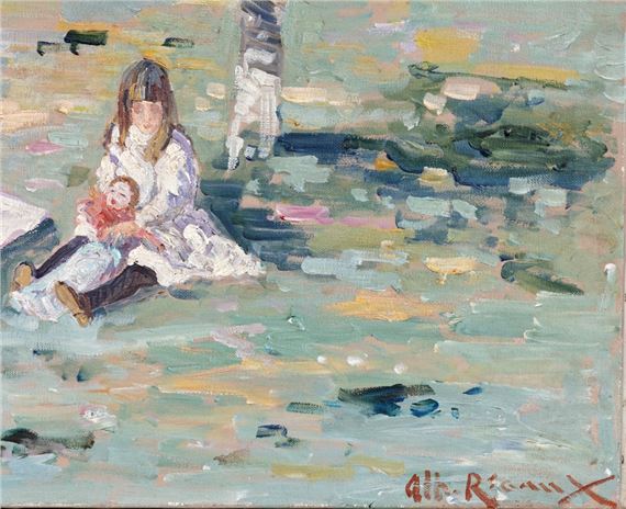 Albert Rigaux | Mère et fille au parc | MutualArt