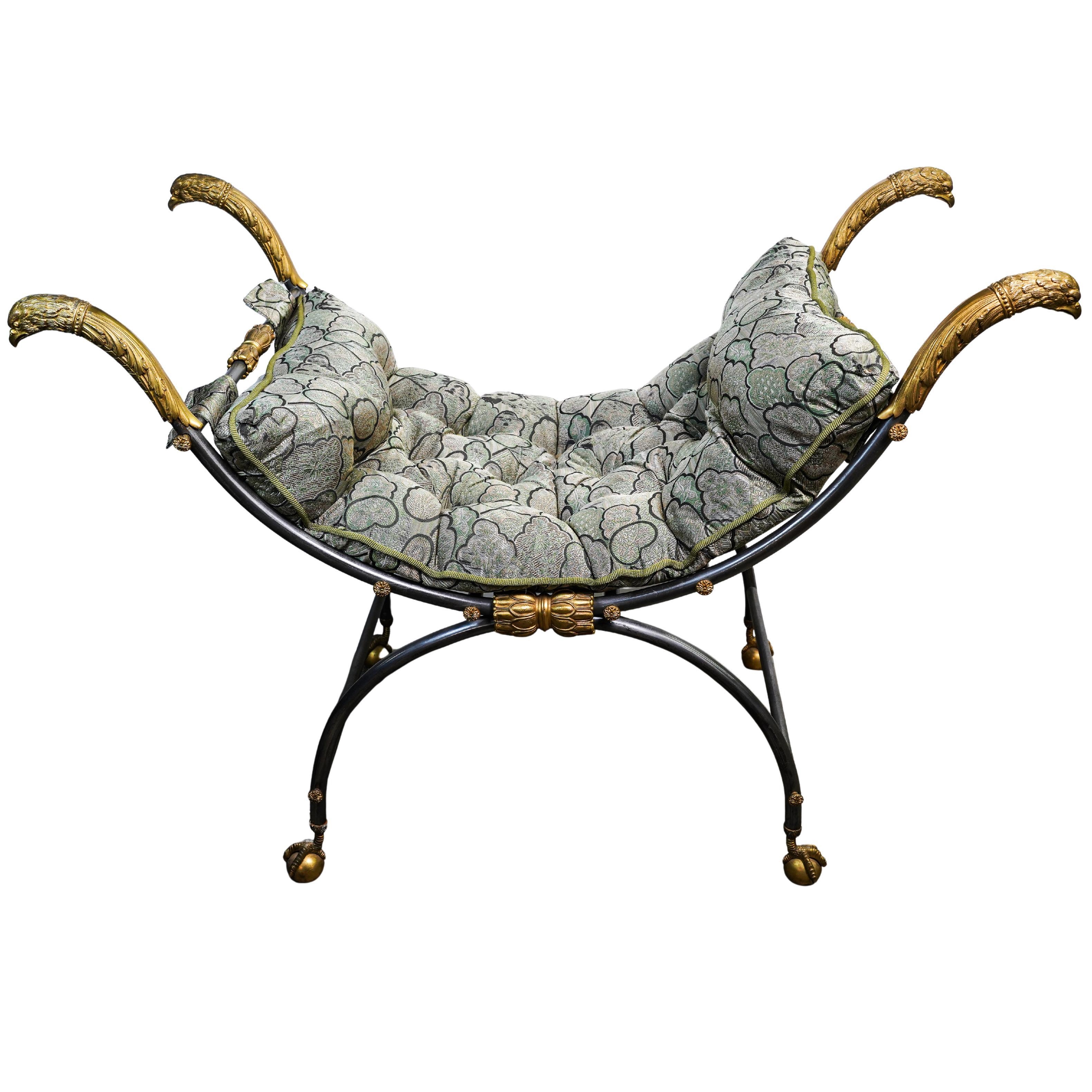 Artwork by John Vesey, Directoire bench, Made of gilt bronze