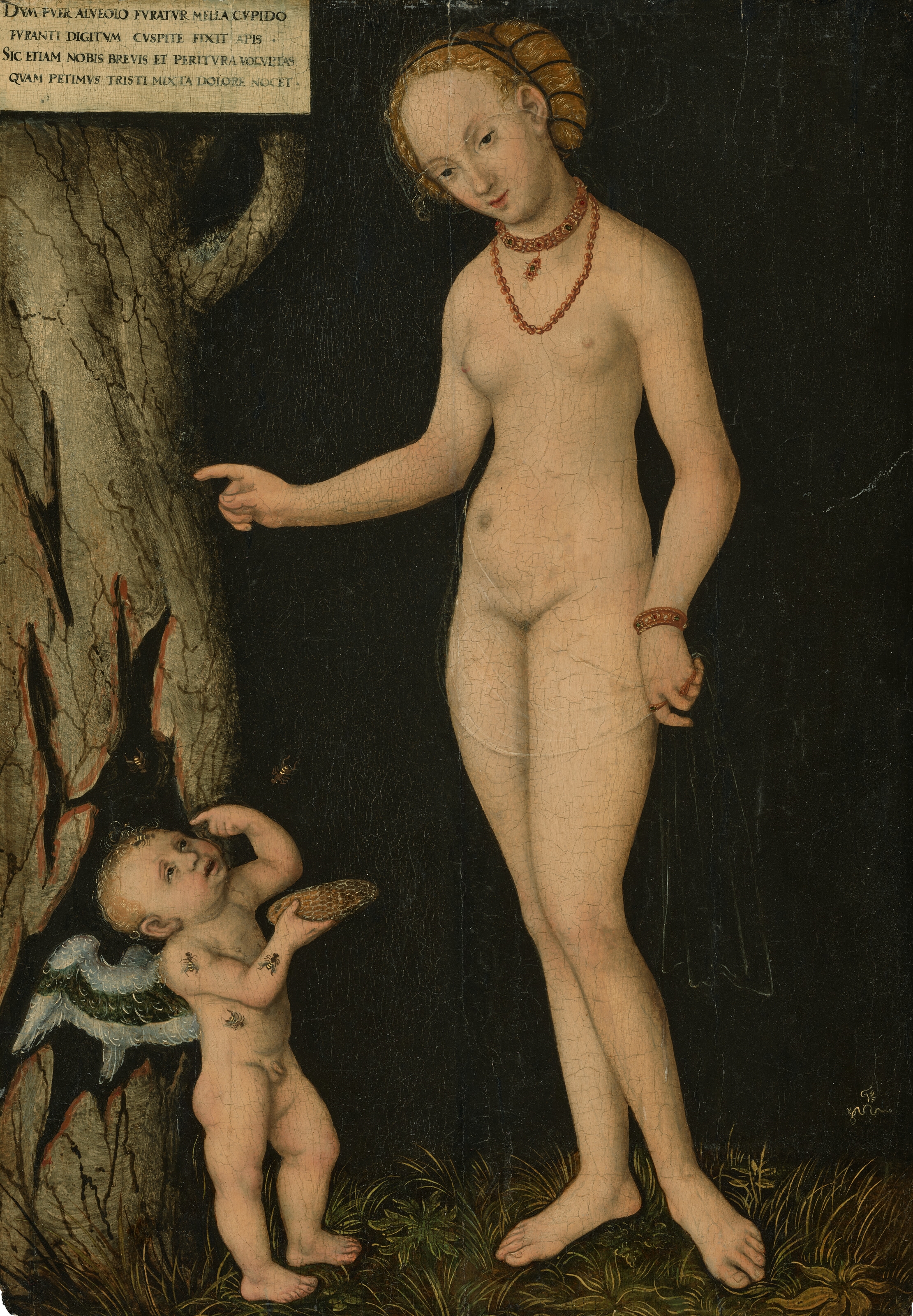 Artwork by Lucas Cranach the Younger, Venus with Cupid the Honey Thief, Made of oil on panel, unframed