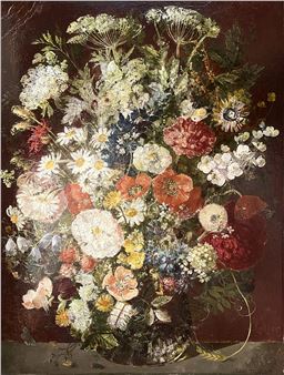 Blumenstillleben: üppiger Blumenstrauß aus untershciedlichen Sommerblüten - Wolf Thaler