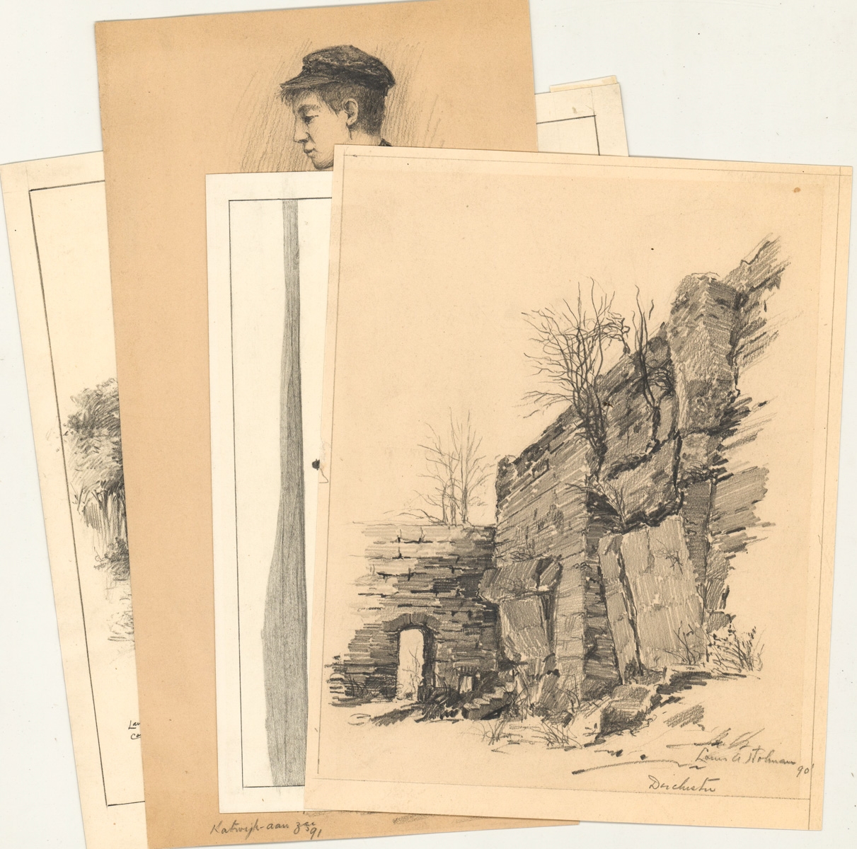 Artwork by Louis A. Holman, Louis A. Holman (4) Original Drawings, Made of original drawings