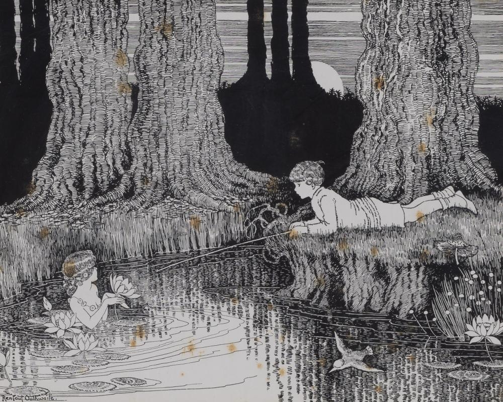 Ida Rentoul Outhwaite | The Fairy Lake, Moonlight Serenade, Fishing for ...