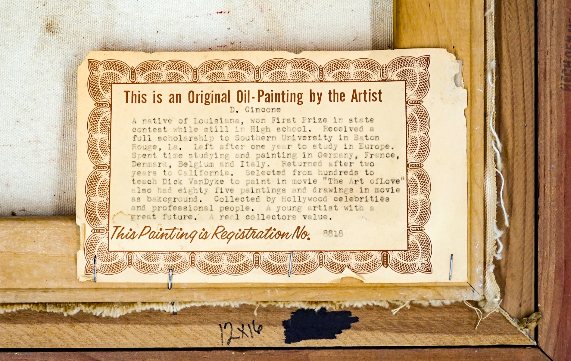 Artwork by Don Cincone, Don Cincone Oil on Canvas Framed [Flowers], Made of oil on canvas painting