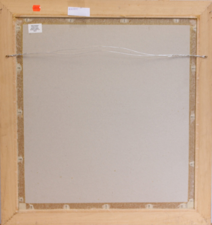 Artwork by Anita Kreituse, Self-portrait, Made of Cardboard, oil