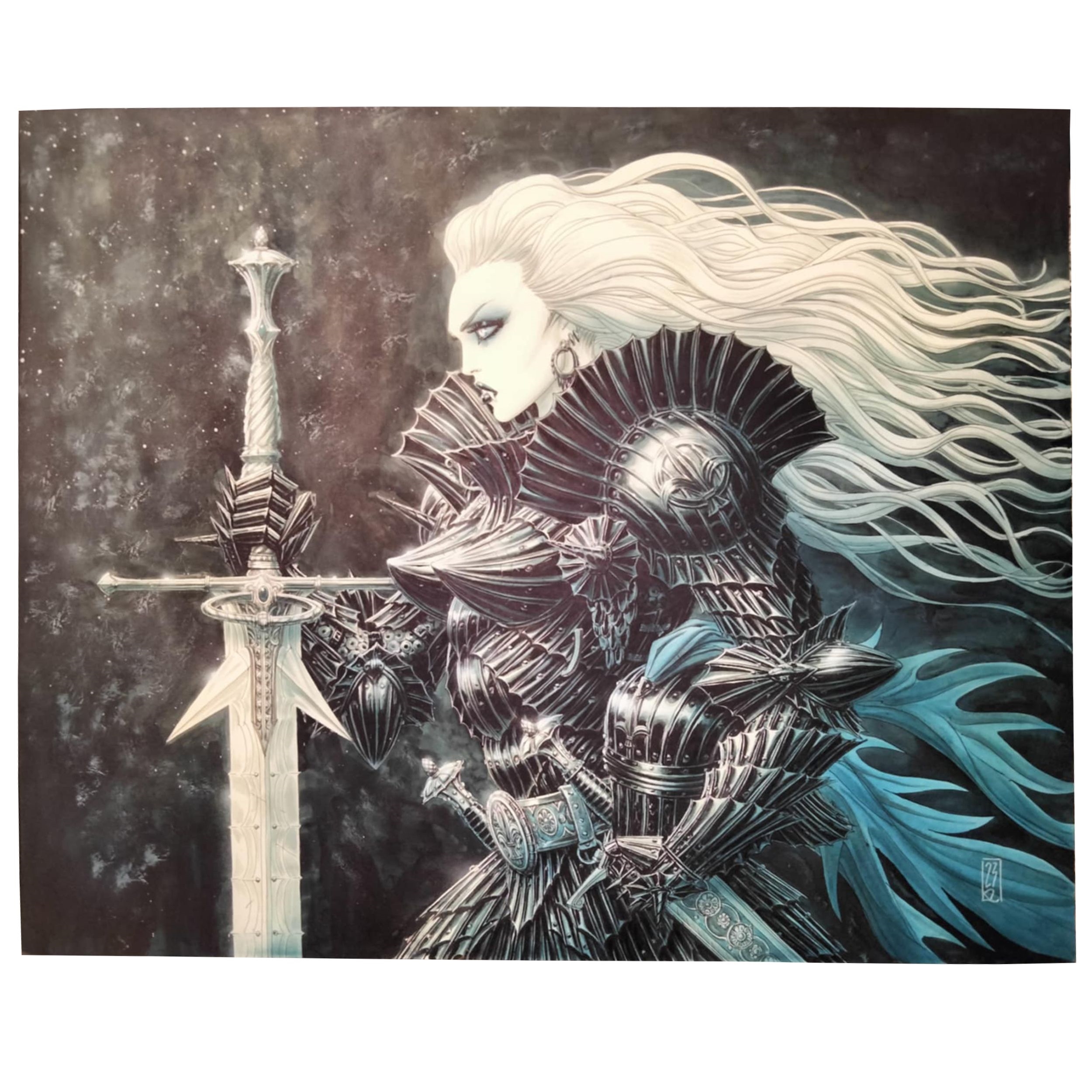 Artwork by Olivier Ledroit, La Chevalière, tiré de l’univers de Requiem 2024, Made of acryl