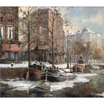 Binnenvaart schepen in Amsterdam - Rein Sievers