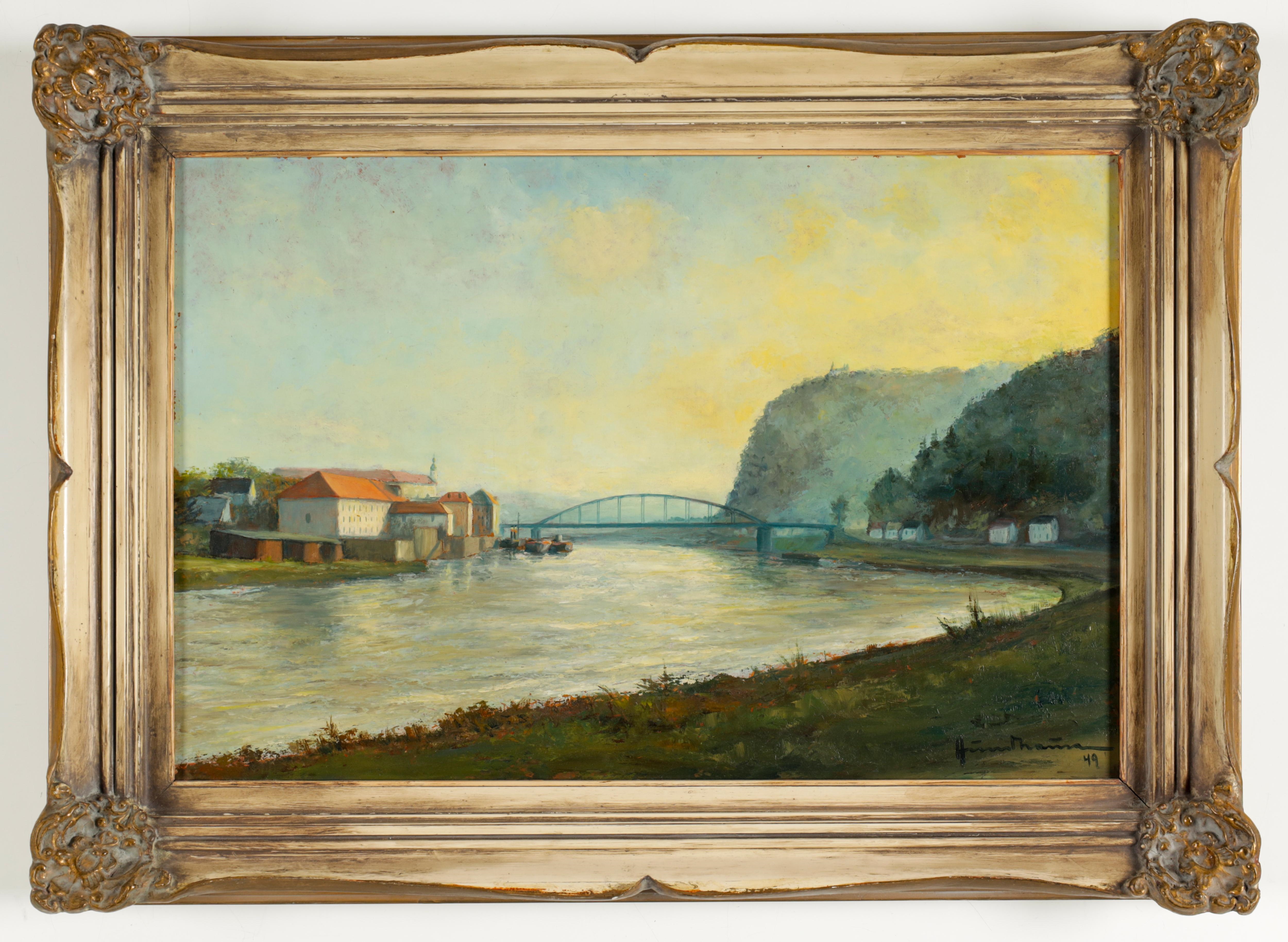 Artwork by Carl Hundhausen, Elblandschaft, Made of Oil on hardboard