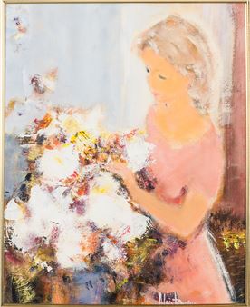 Woman with Flowers - Alain Rousseau