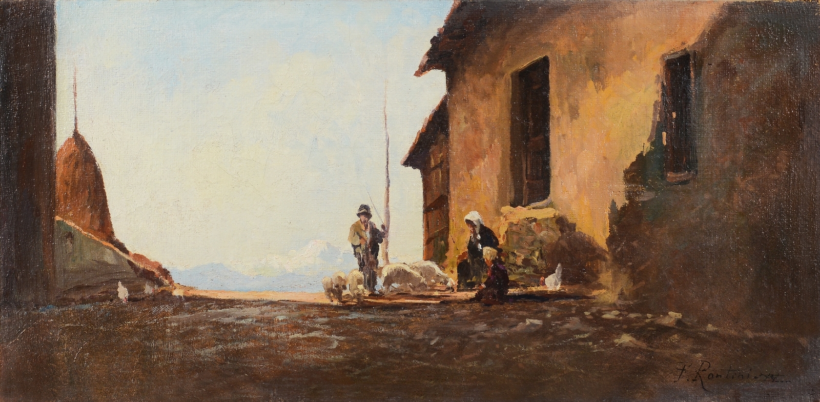 Ferruccio Rontini | Foreshortening with shepherds and flock (1937 ...