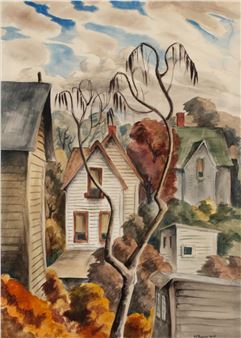 MARTHA BURCHFIELD (1924-1977) WATERCOLOR ON PAPER - Martha Burchfield