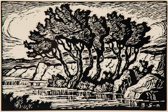 BIRGER SANDZEN (1871-1954) PENCIL SIGNED LINOCUT by Birger Sandzén, circa 1930