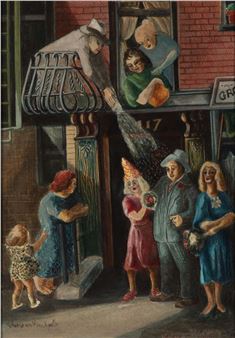 KATHERINE VON MINCKWITZ (1903-1954) WPA ERA GOUACHE - Katherine von Minckwitz