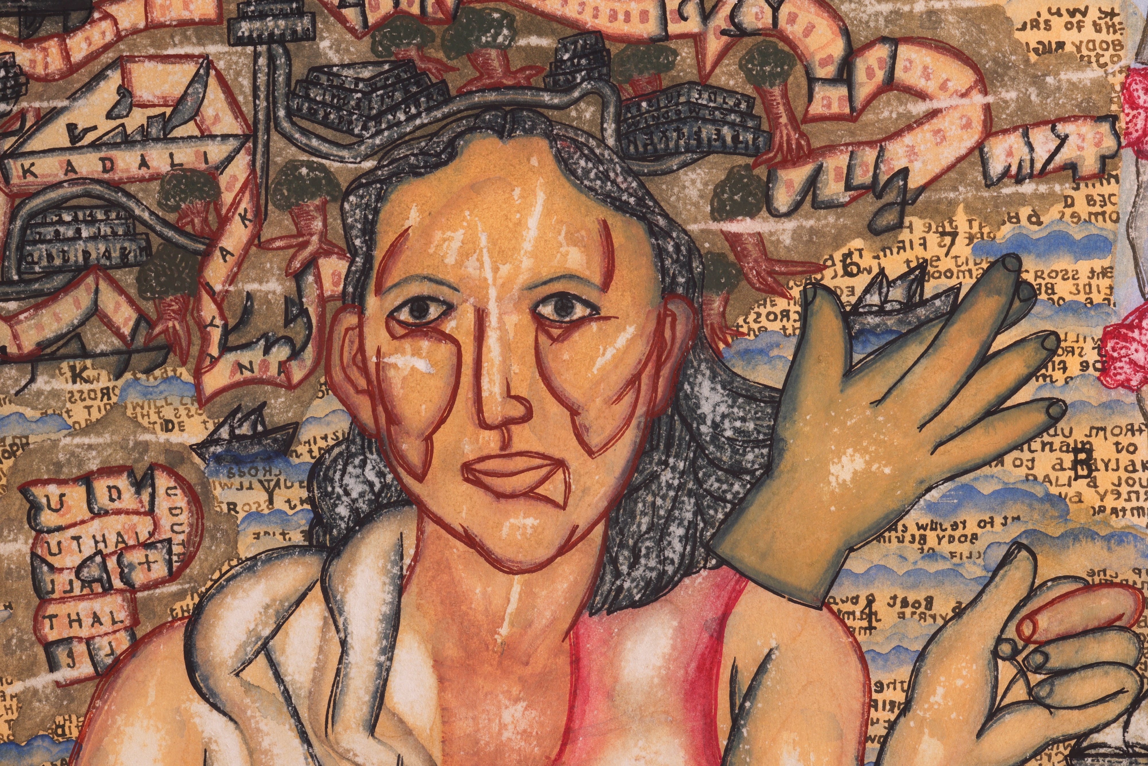 Artwork by Arpita Singh, 'Crossed Fingers', Made of gouache and watercolour