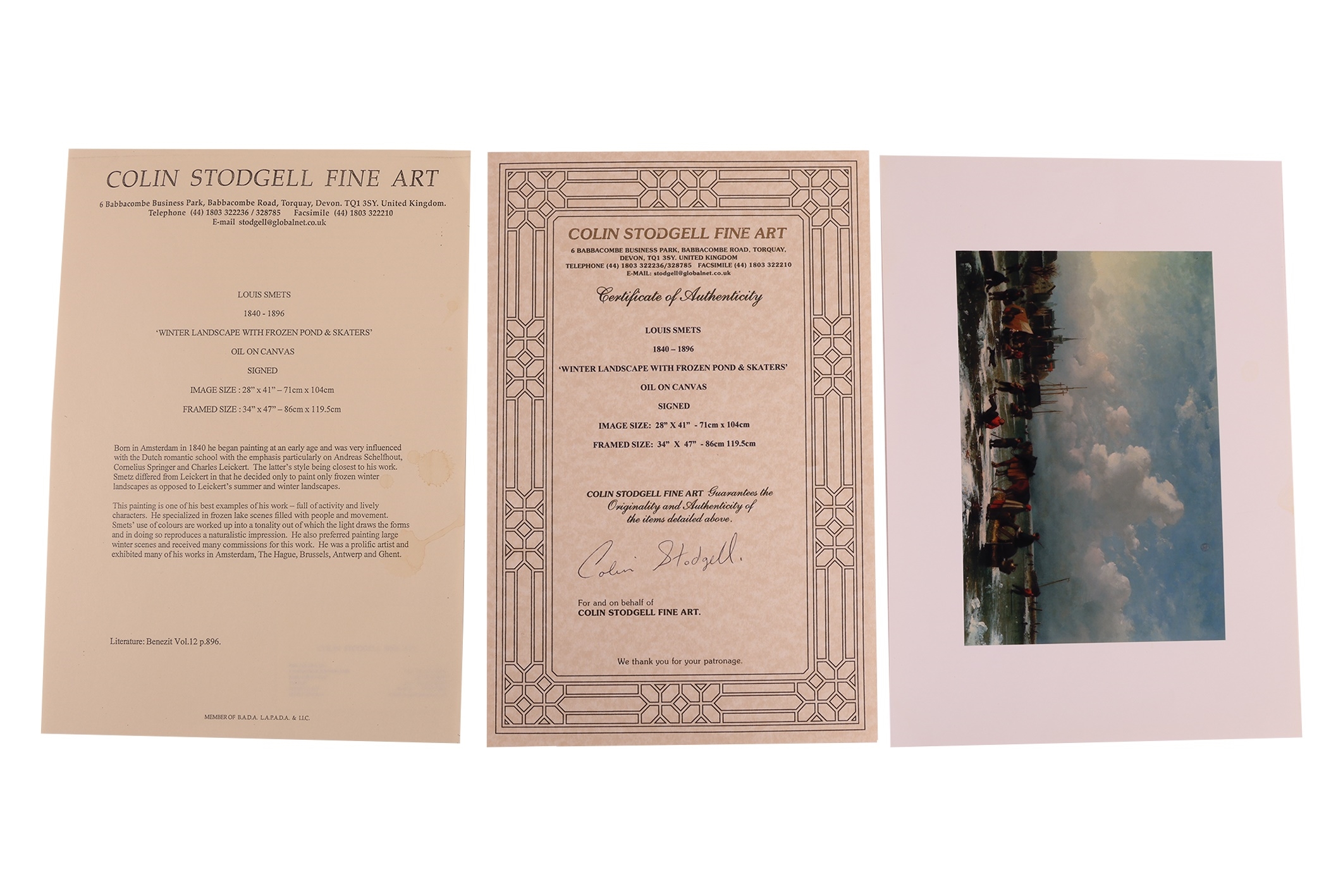 Artwork by Louis Smets, Winter Landscape with Frozen Pond and Skaters, Made of oil on canvas