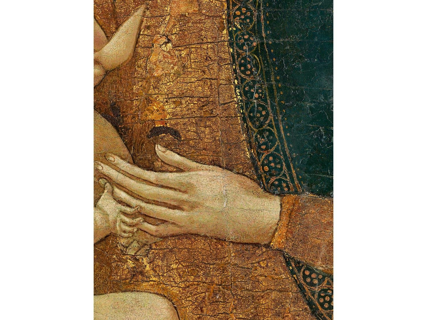 Artwork by Guidoccio di Giovanni Cozzarelli, DIE HEILIGE FAMILIE MIT EINEM ENGEL, Made of oil on wood