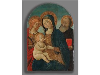 DIE HEILIGE FAMILIE MIT EINEM ENGEL - Guidoccio di Giovanni Cozzarelli