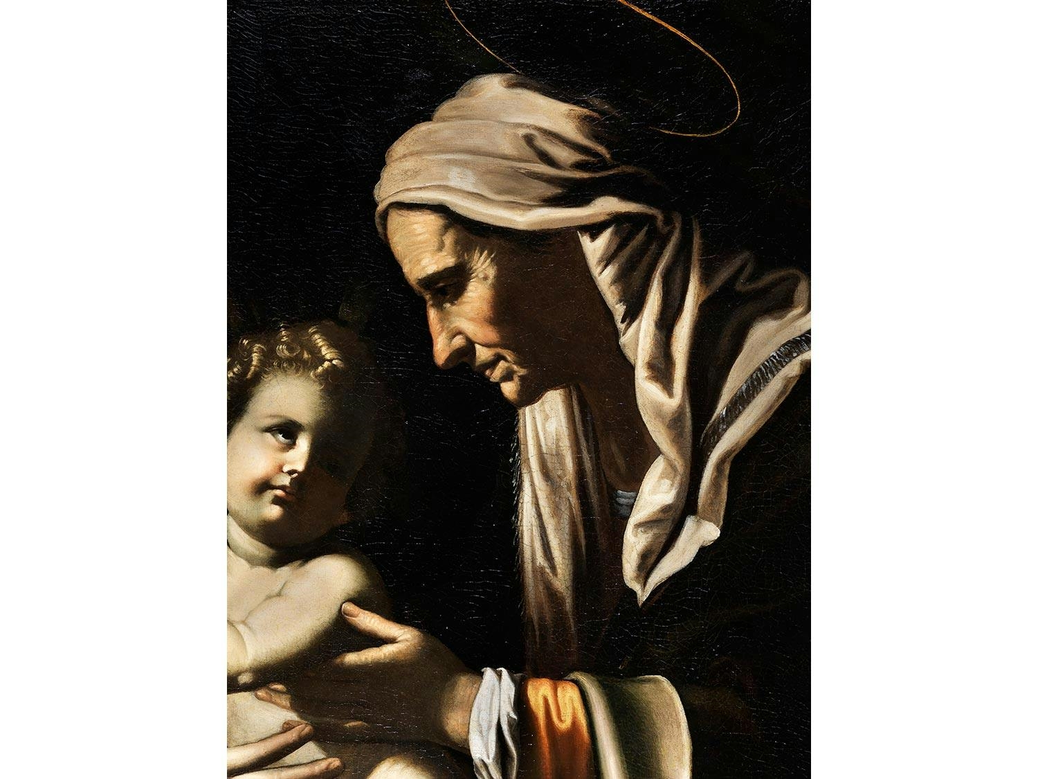 Artwork by Antiveduto Grammatica, HEILIGE FAMILIE MIT DER HEILIGEN ANNA, Made of oil on canvas