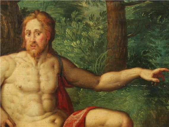 WALDLANDSCHAFT MIT JOHANNES DEM TÄUFER - Lambert van Noort