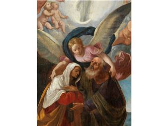 JOACHIM UND ANNA VOR DER HEILIGEN PFORTE DER HIMMLISCHEN STADT JERUSALEM - Pier Francesco Cittadini