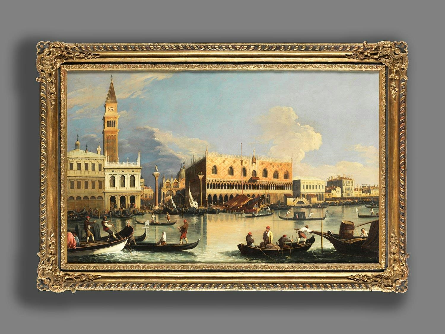 Artwork by Canaletto, VENEDIGVEDUTE MIT BLICK AUF DEN DOGENPALAST MIT SAN MARCO, Made of oil on canvas
