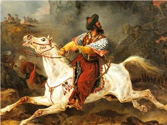 ARABER ZU PFERD AUF DER FLUCHT - Carle Vernet