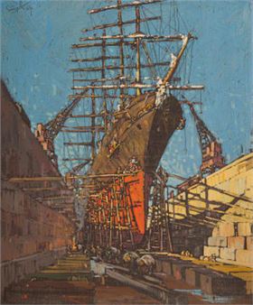 Schooner in Durban Graving Dock - Clément Sénèque