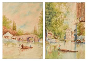 A pair of Indian river views, ‘Reflections in the Water - Kashmir’ & ‘Canal Backwater - Kashmir’ - Harold James Mccormack