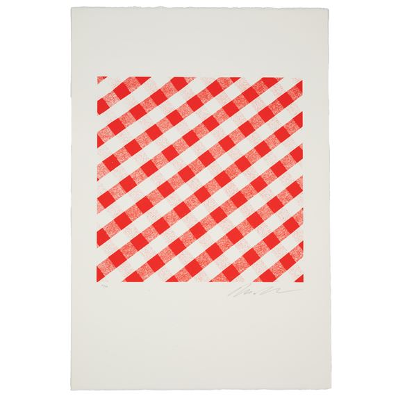 Untitled, 2017 (Red Check - Michelle Grabner