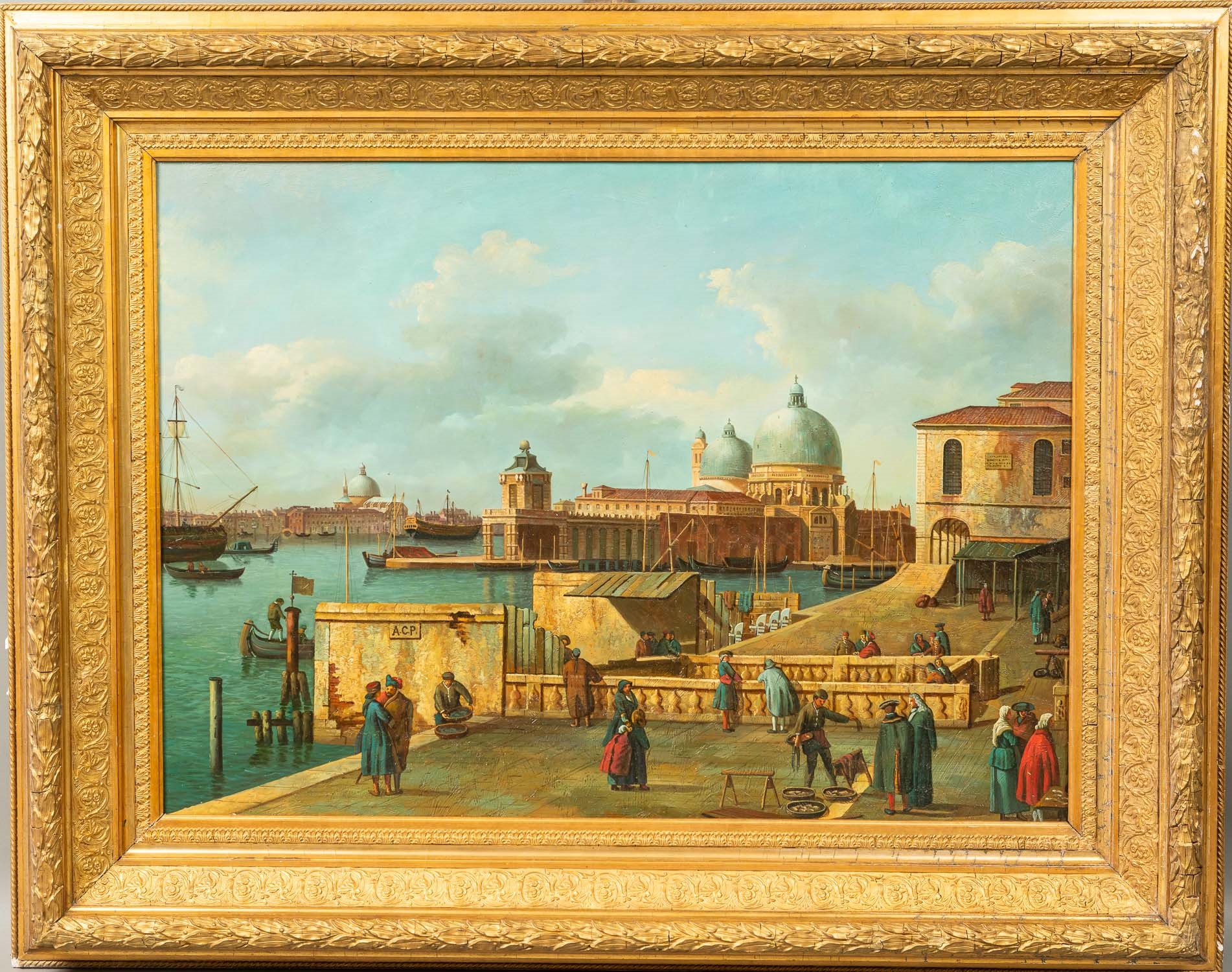 Artwork by Canaletto, bacino di San Marco. Oil on canvas. Framed. 73 x 105 cm. 450 - 900 EUR, Made of Oil on canvas