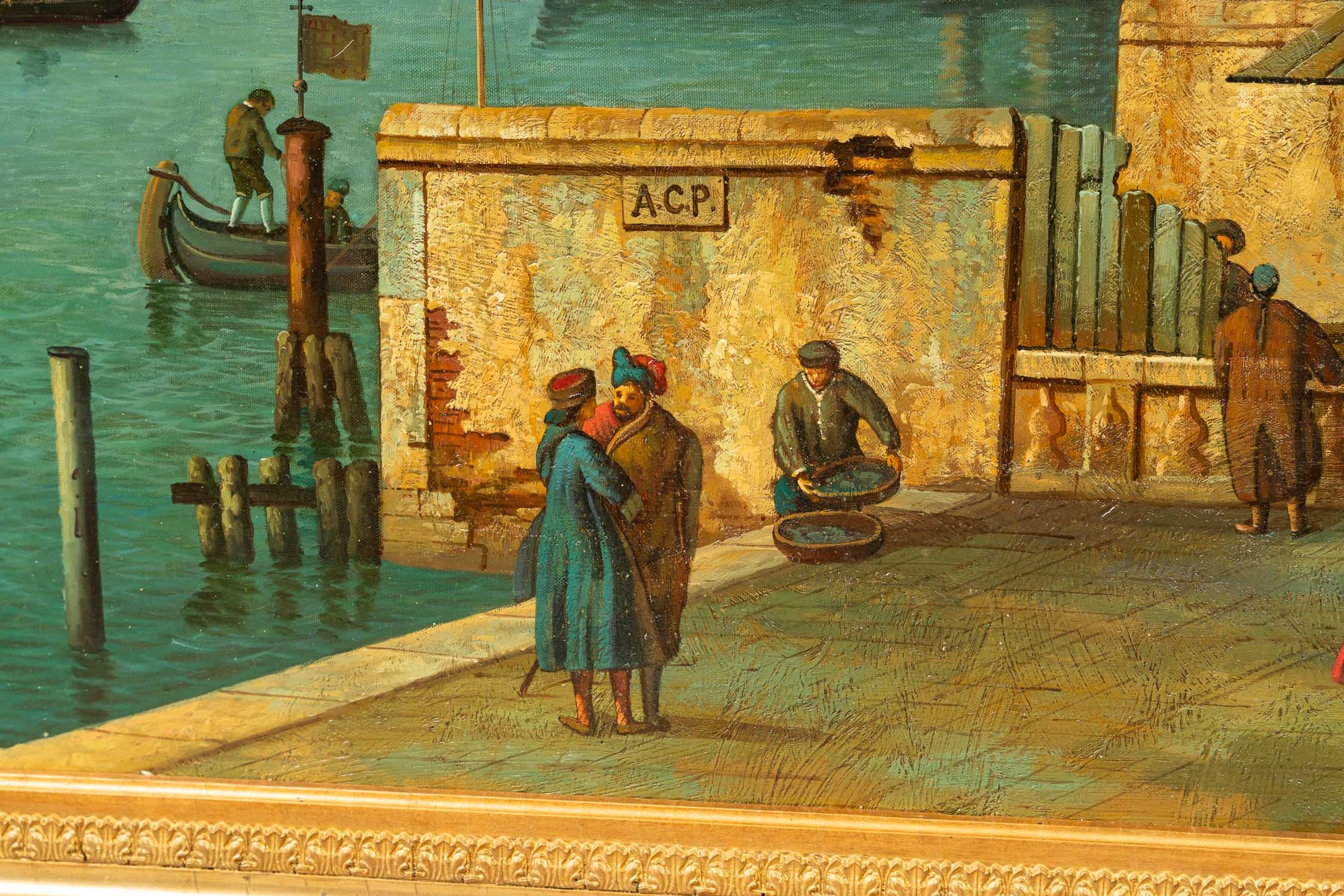 Artwork by Canaletto, bacino di San Marco. Oil on canvas. Framed. 73 x 105 cm. 450 - 900 EUR, Made of Oil on canvas