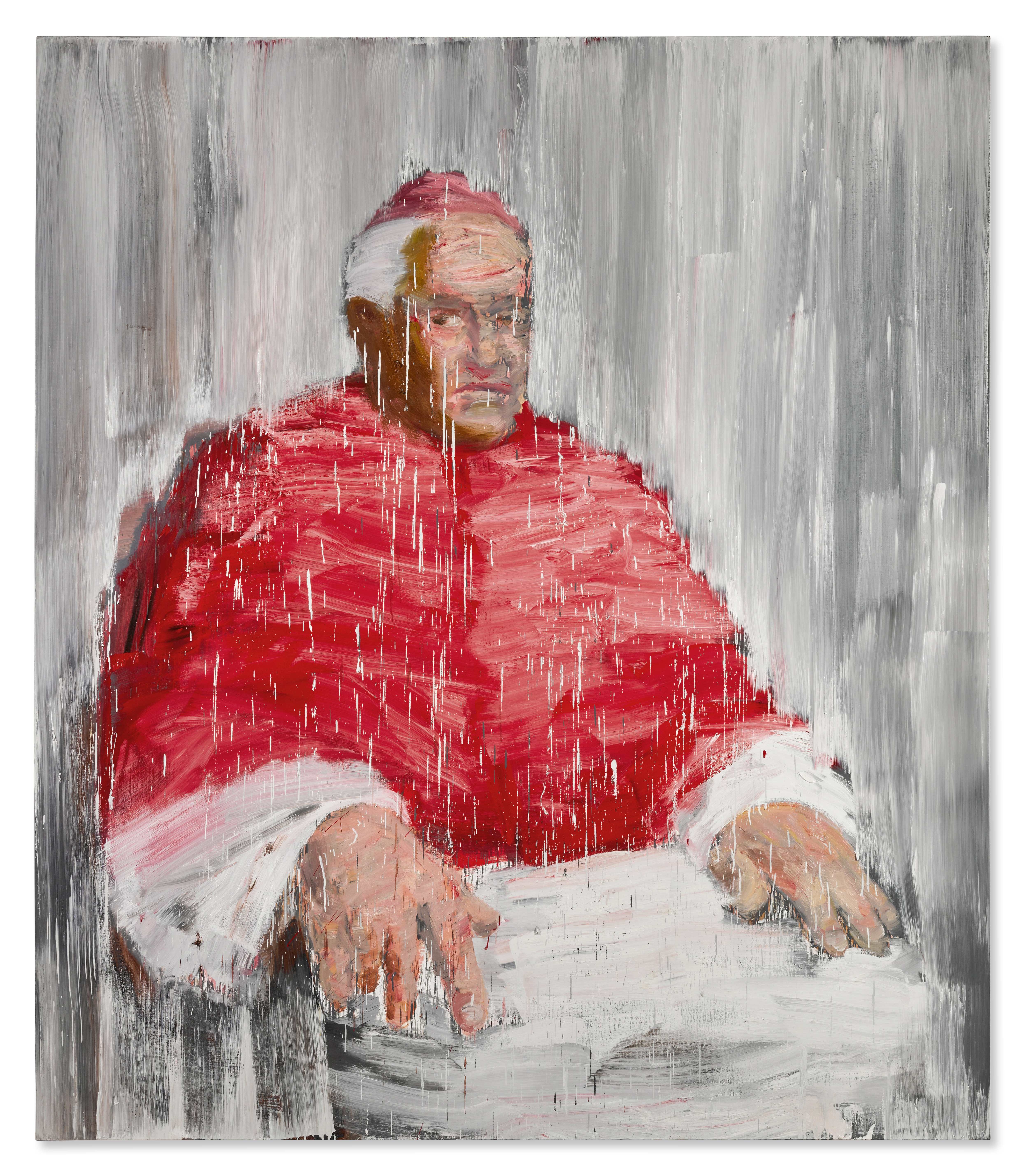 Artwork by Yan Pei Ming, Pope, Made of oil on canvas