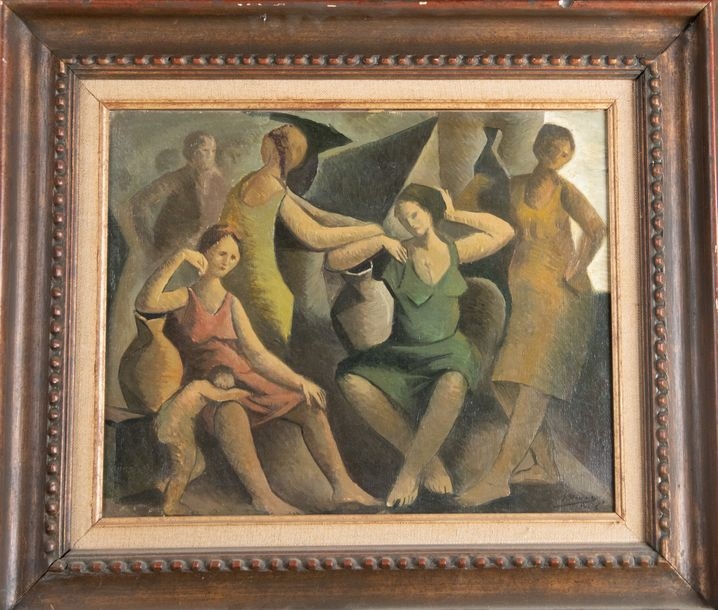 Artwork by José Herrera, Los Lavaderos, Made of oil on canvas
