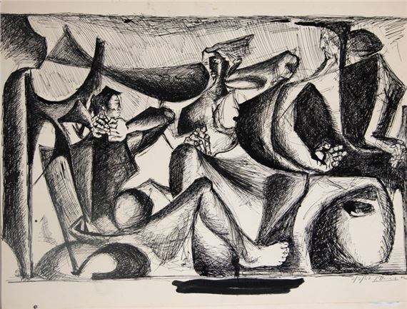 Composition aux trois personnages