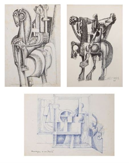 Ensemble de trois études: Cavalier