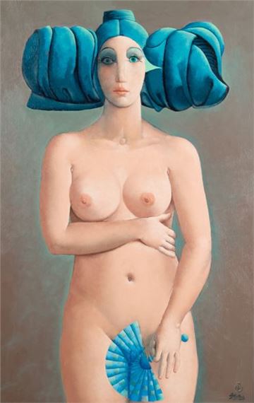 Nu féminin au petit éventail by José Herrera, 2014