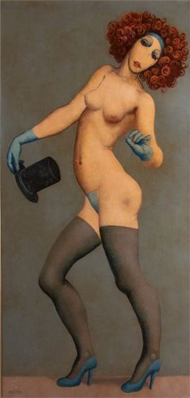 The strip-tease girl by José Herrera, 1996