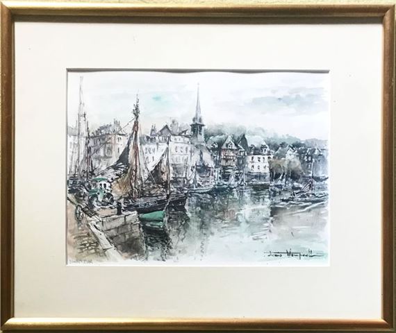 Honfleur Two watercolors - Denis Verspecht
