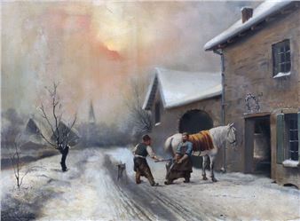 Farriers in the snow - Théodore Sevigne