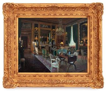 Interior Scene of the Salon at the Chateau de Champs de Bataille - S. Lee