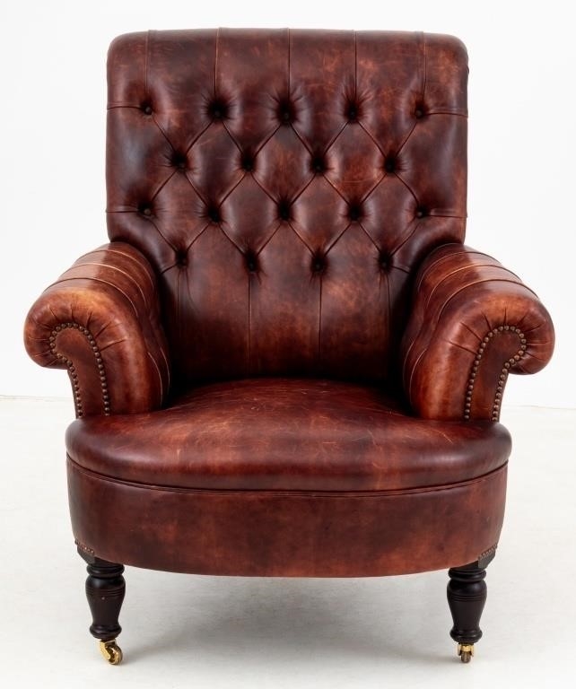 George Smith | George Smith Brown Leather Armchair | MutualArt