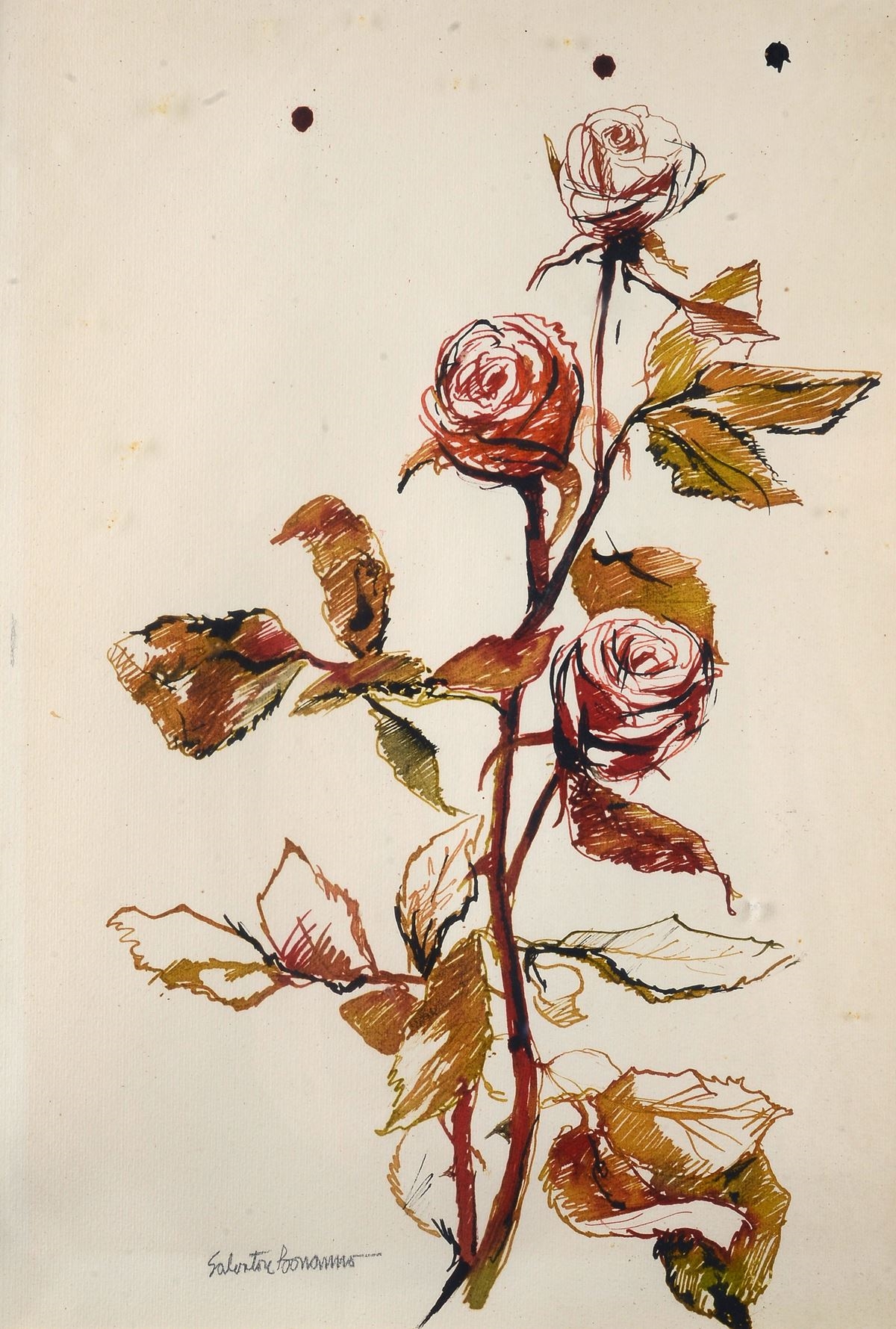 Artwork by Salvatore Bonanno, Fiori, Made of Pennarelli su carta