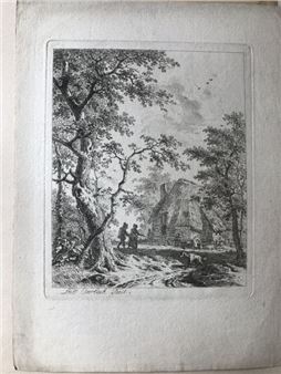 Leendert Overbeek | Paysans devant une ferme | MutualArt