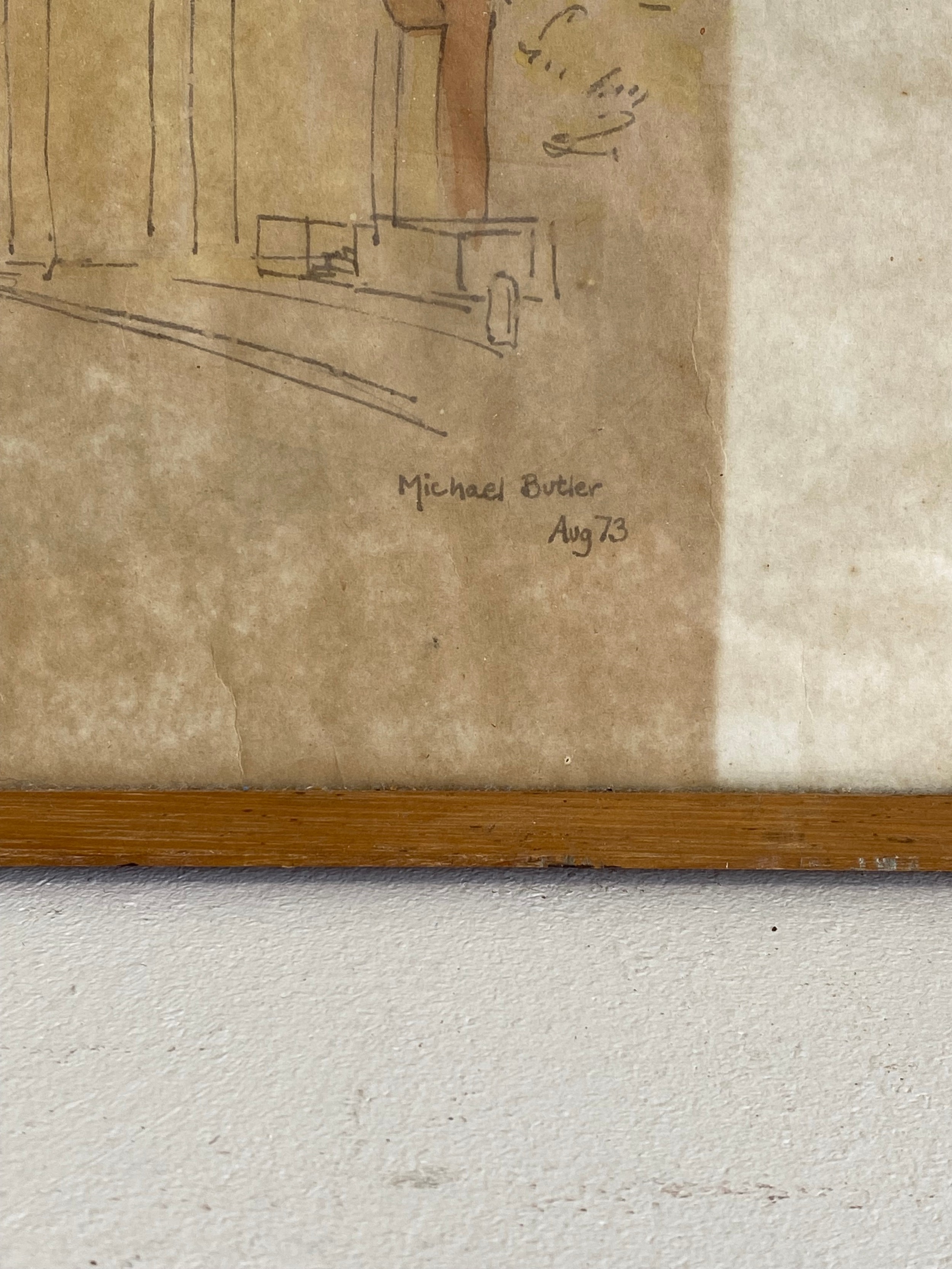 Michael Butler | A pencil and watercolour study of a village church ...