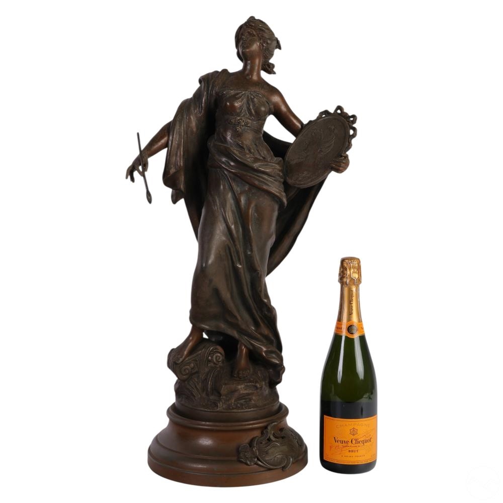 Louis Auguste Moreau | Bronzed Figural Muse Sculpture After Louis ...