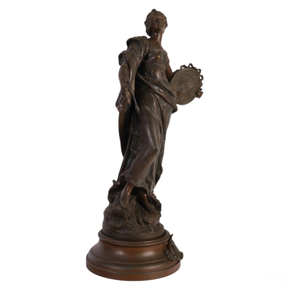Louis Auguste Moreau | Bronzed Figural Muse Sculpture After Louis ...