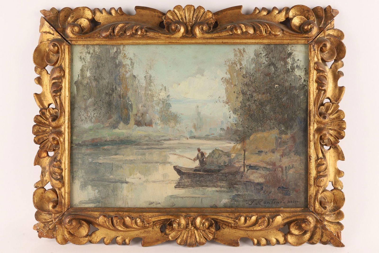 Ferruccio Rontini | Ferruccio Rontini (1893-1964) River Fishing Scene ...