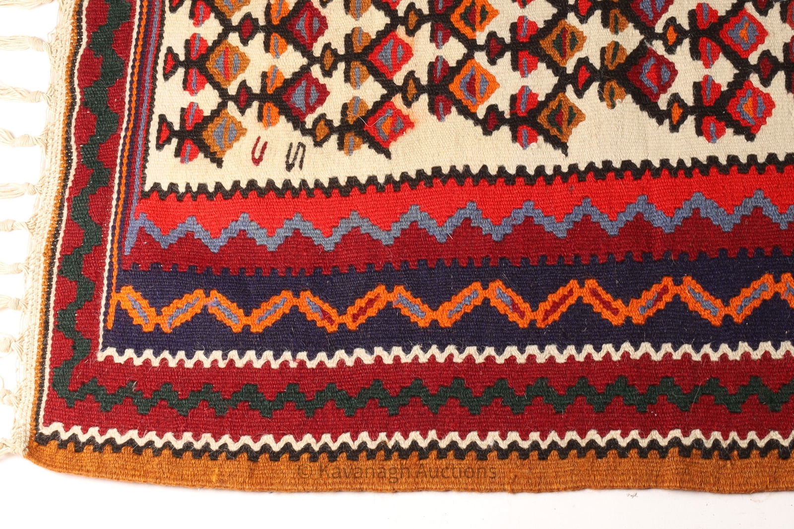 Fringe | Vintage Middle Eastern Flat Weave Kilim Rug | MutualArt