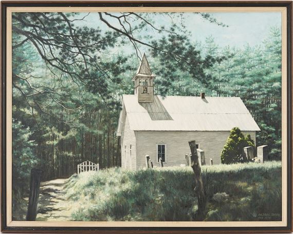 Carroll Shope East TN O/C Painting, Cades Cove - Carroll Shope